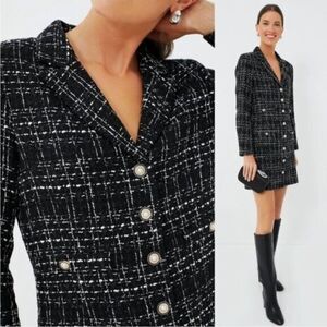 NWT Pomander Place Black Tweed Stacie Preppy Retro Blazer Mini Dress Size L